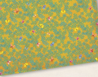 3x Wrapping paper yellow summer