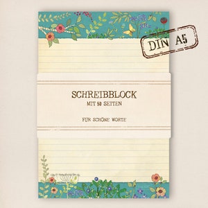 Schreibblock Briefpapier Blumenwiese Bild 1