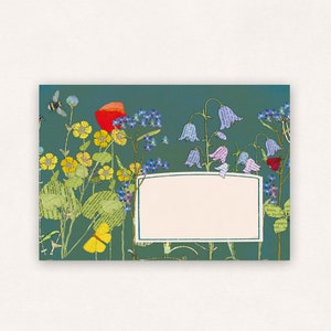 10 envelopes dark flower meadow