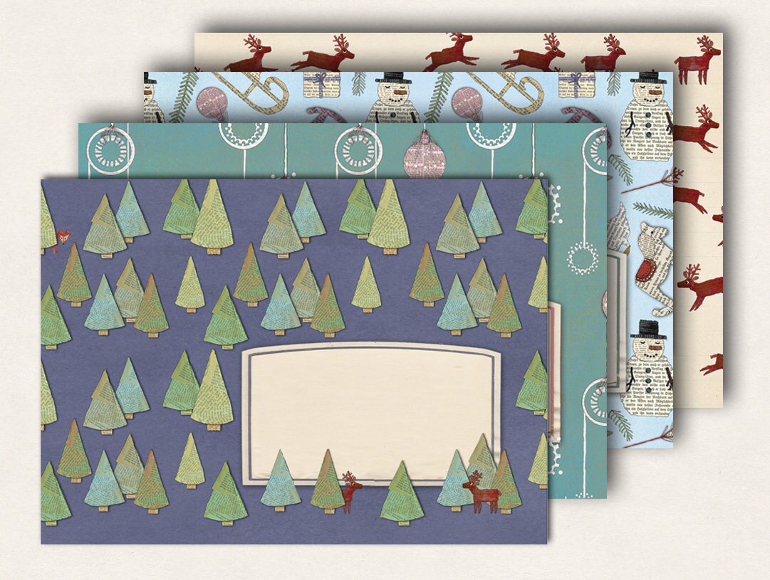 10 envelopes xmas Etsy