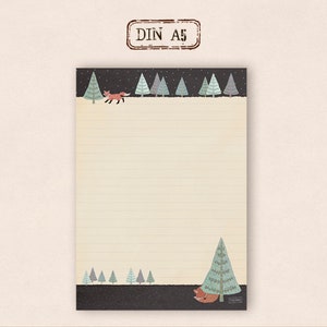 stationery Writing pad winter fox image 2