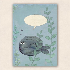 thick postcard - fish