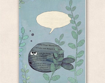 thick postcard - fish