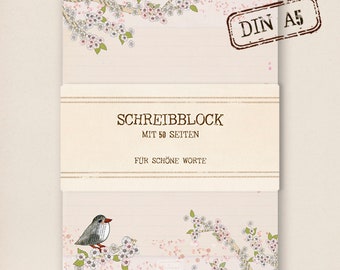 Schreibblock - Briefpapier - Blütensturm