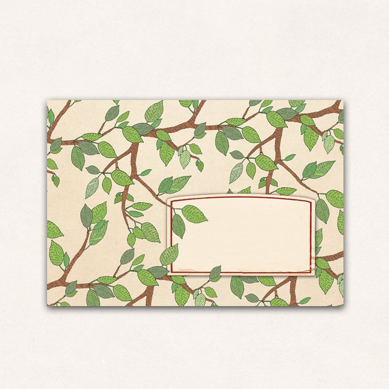 10 envelopes green leaves image 1