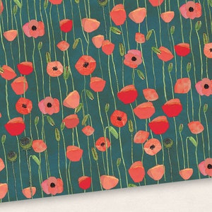 3x Wrapping paper dark poppy