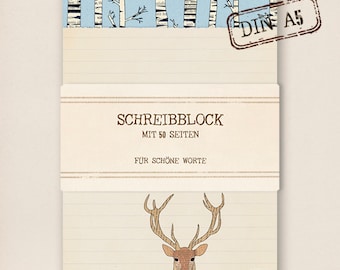 Schreibblock - Briefpapier - Hirsch