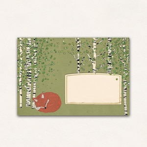 10 envelopes fox in the birch forest