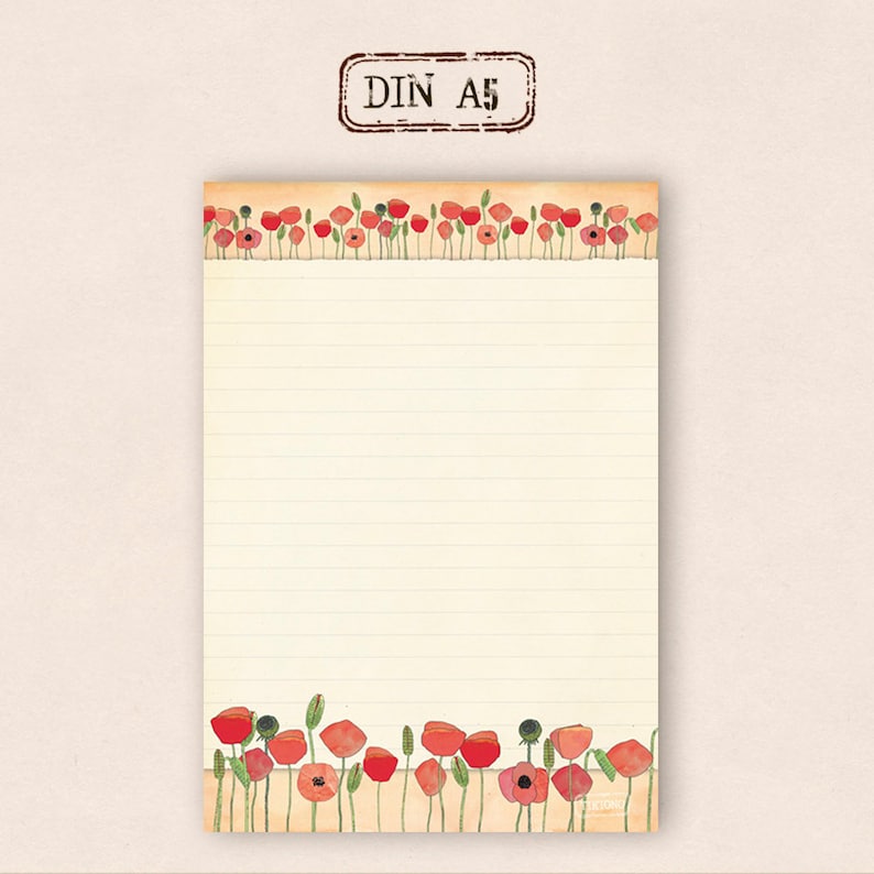 stationery Writing pad Poppy image 2