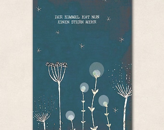 Himmelsstern - Trauerkarte mit Umschlag