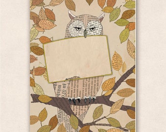 thick postcard - owl