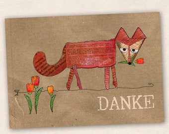 Postkarte mit Fuchs