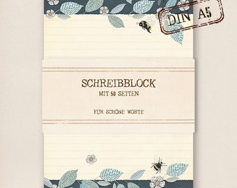 Schreibblock - Briefpapier - Apfelblüte