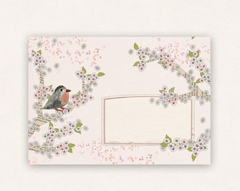 10 envelopes pink blossom