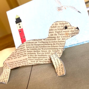 Bastel - Postkarte mit Seehund