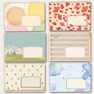 10 envelopes with hearts, stars and anchors