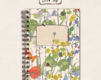 thick notebook - medow with flowers