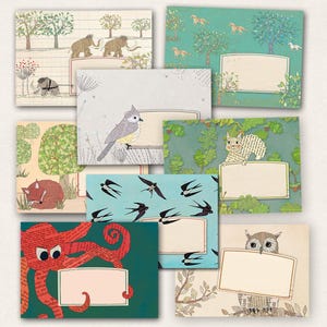 10 envelopes with animals
