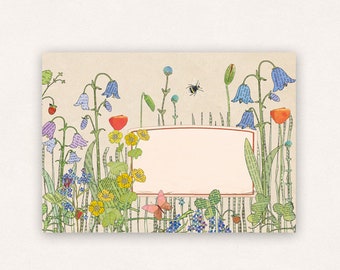 10 envelopes bright flower meadow