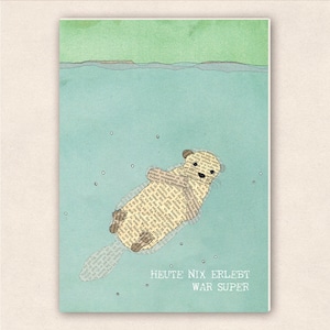 fette Karte - Otter geniesst die Ruhe