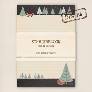 stationery - Writing pad - winter fox