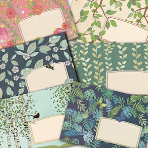 10 envelopes with plants and flowers image 1