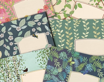 10 Briefumschläge - Mix aus Pflanzen und Blumen
