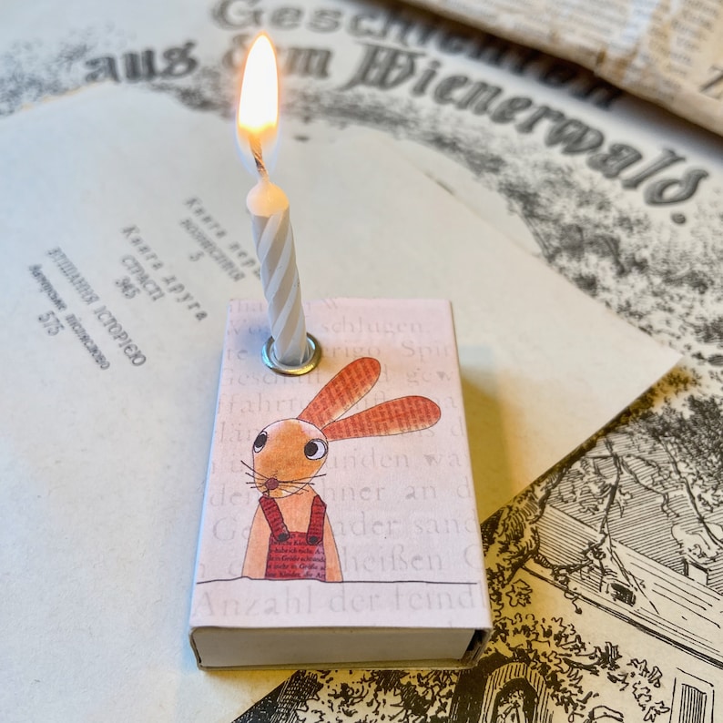 kleiner Kerzengruß mit Hase image 1