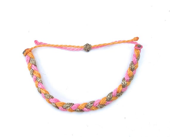 Custom Braided Bracelet in Waxed Polyester, Waterproof, Friendship, Free Shipping