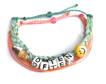 Icecream Often, Friendship Bracelet, Ceramic, Funky Bracelet, Set of 2, Waterproof bracelets