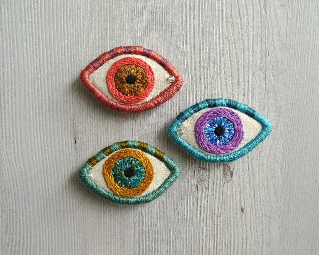 Evil Eye Embroidery Pin, Evil Eye Jewelry, Eye Brooch, Anatomy Jewelry ...