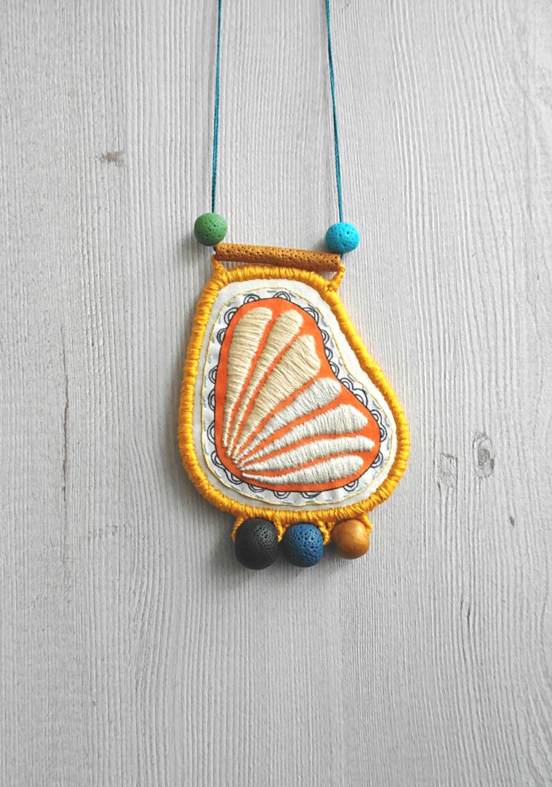 Contemporary embroidery necklace embroidered pendant  etsy Contemporary embroidery necklace embroidered pendant  etsy