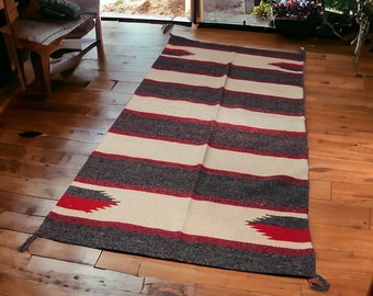 Authentic collectable Native American rug 30x62 Striped Southwestern home Accent runner Eclectic Rustic Cabin Lodge house Hallway runner