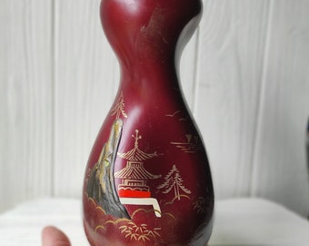 Aizu Japan vase Small Twisted vase Hand painted Twisted Lacquered Glass Art Vase
