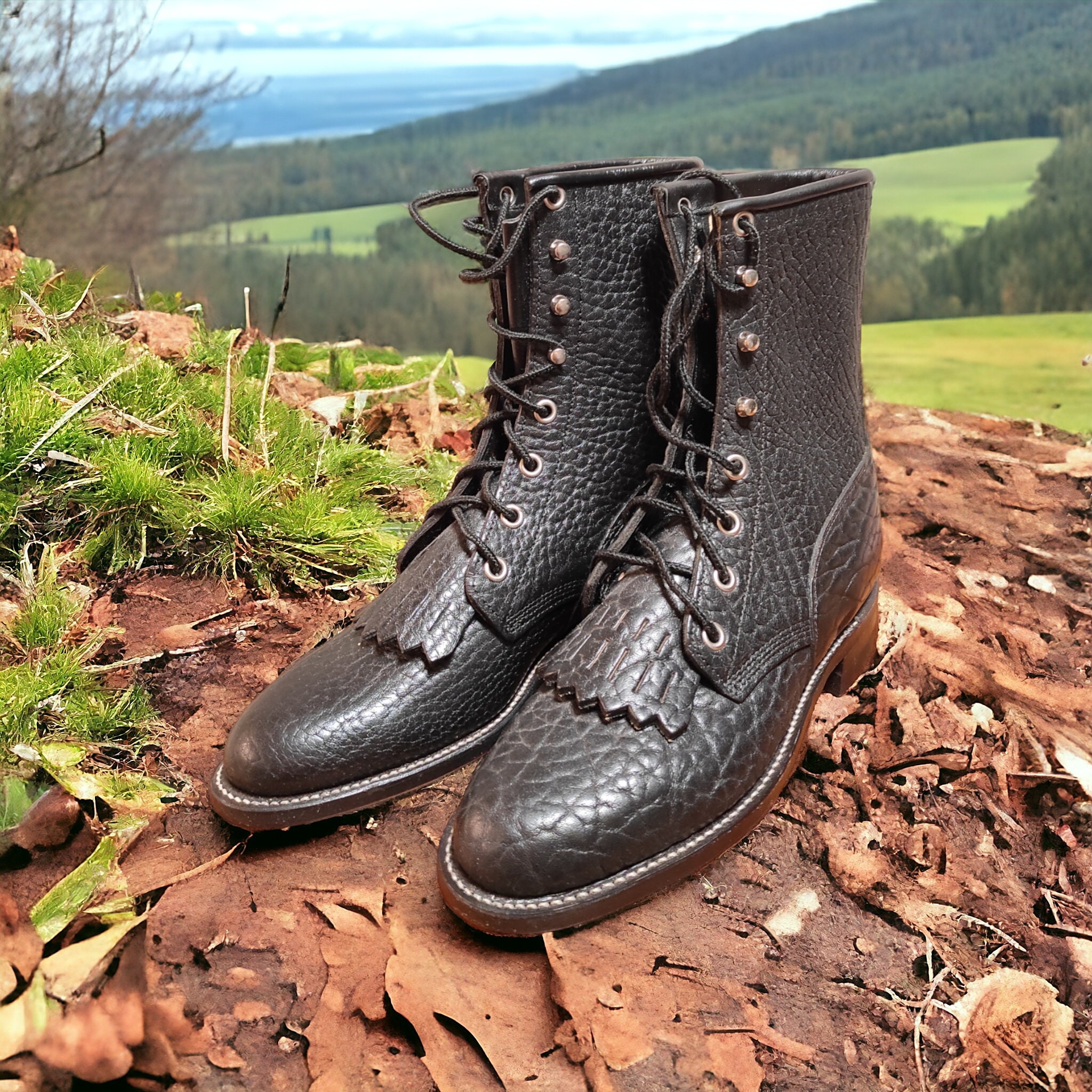 Men’s sz 13 Renn faire black lace up boots Renaissance Boots for Sale – Leather Faire Boots main image 2