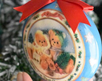 Cherished teddies Christmas ornament