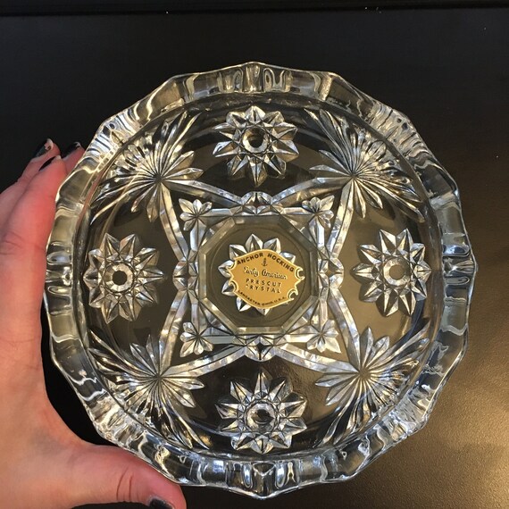 Vintage Large Crystal Ashtray Star of David Ashtray Anchor Etsy