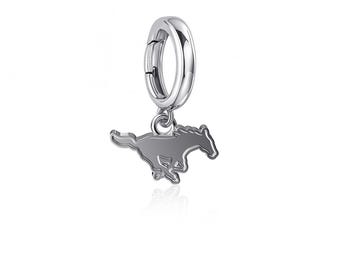 Southern Methodist Mustangs Charm Bracelet - Silver - OFFICIALLY LICENSED Collegiate Product