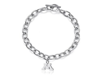 University of Minnesota Link Bracelet - Silver - OFFICIALLY LICENSED Collegiate Product