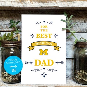 University of Michigan Dad-wenskaart - digitale download - officieel gecertificeerd collegiaal product
