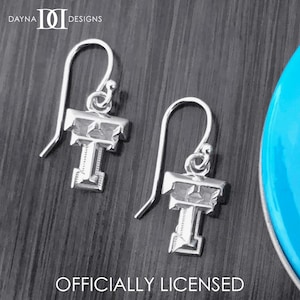 Texas Tech University Dangle Earrings - Silver - OFFICIALLY LICENSED Collegiate Product