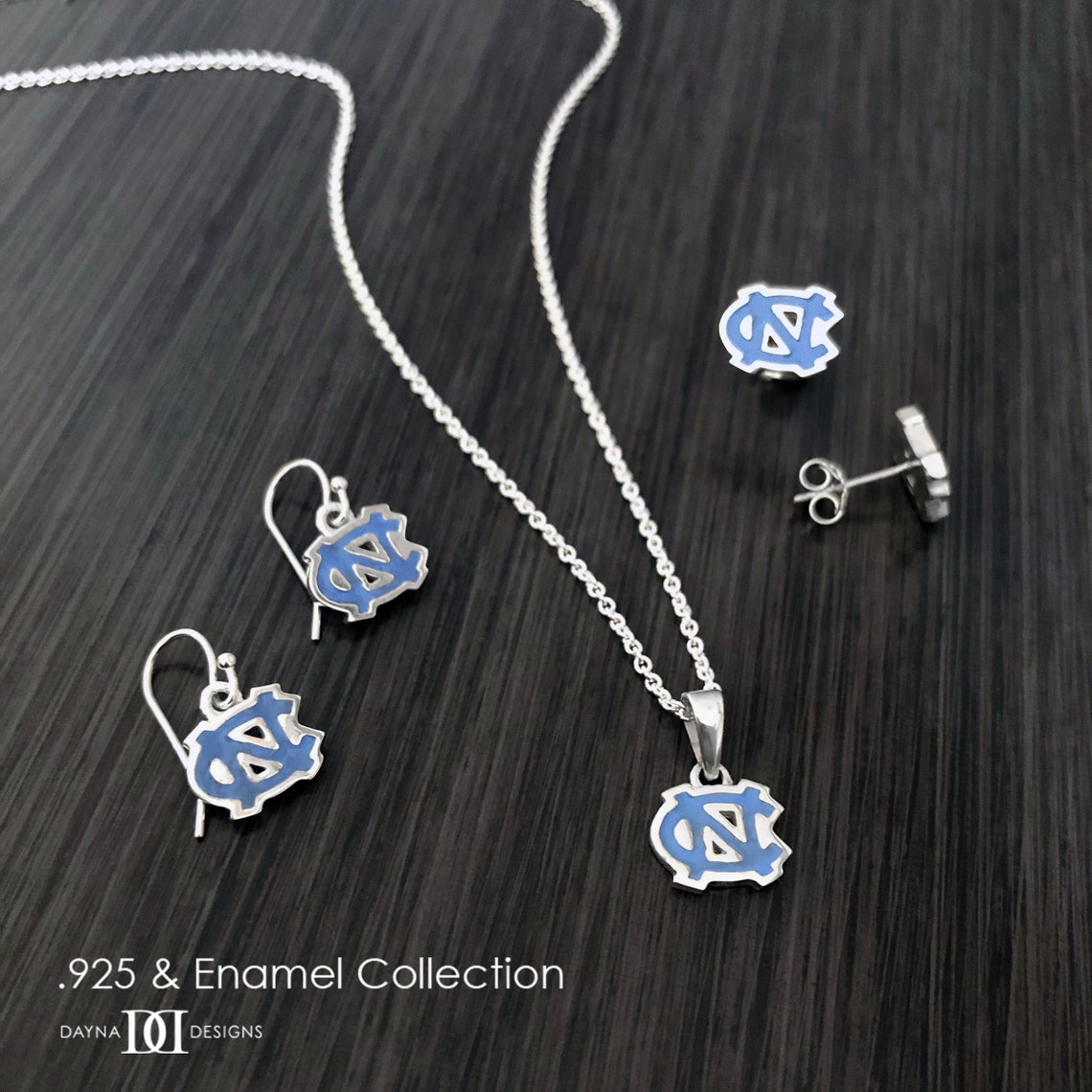 University of North Carolina Pendant Necklace Enamel Tar Etsy