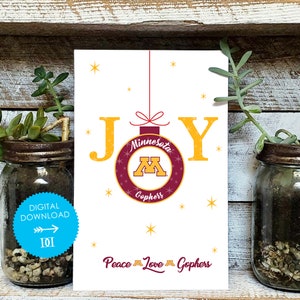 University of Minnesota Joy Christmas Card - Digital Download - OFFICIALLY LICENSED Collegiate Product