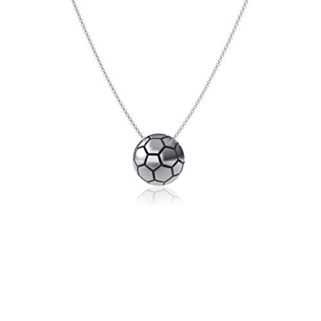 Sterling Silver Soccer Ball Pendant - 925 Silver, 20mm X 15mm, Polished & Oxidized Detail, For Necklace (Chain Not Included)
