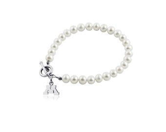University of Minnesota Pearl Bracelet - Silver - OFFICIALLY LICENSED Collegiate Product