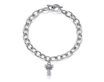 Texas Tech University Link Bracelet - Silver - OFFICIALLY LICENSED Collegiate Product