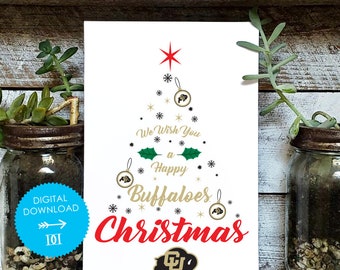 Colorado Buffaloes Christmas Tree Card - Digital Download - OFFICIALLY LICENSED Collegiate Product by Dayna Designs