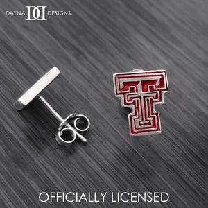Texas Tech Post Earrings - Enamel - OFFICIALLY LICENSED Collegiate Product