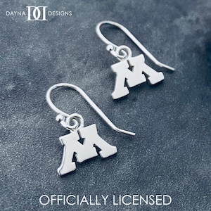 University of Minnesota Dangle Earrings - Silver- OFFICIALLY LICENSED Collegiate Jewelry by Dayna Designs