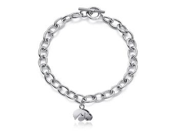 University of Iowa Charm Bracelet - Silver - OFFICIALLY LICENSED Collegiate Product